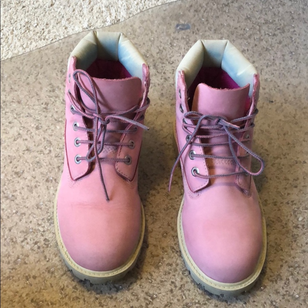Pink Timberlands size 3Y or 4.5 Women